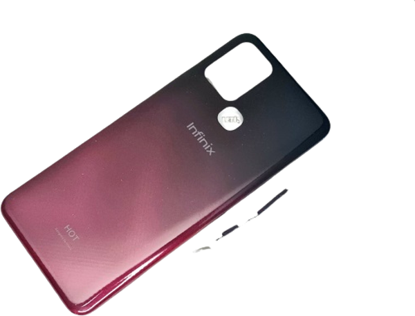 Tkgz İnfinix Hot 10 KASA Arka Pil Batarya Kapağı KIRMIZI SİYAH - Image 1