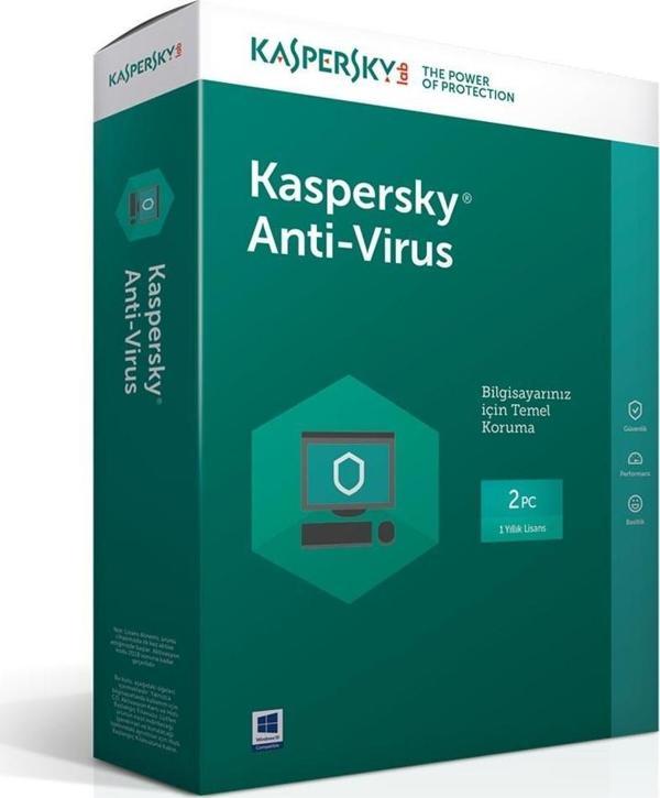 Kaspersky Antıvırus Türkçe 2 Kullanıcı 1 Yıl Box - Image 1