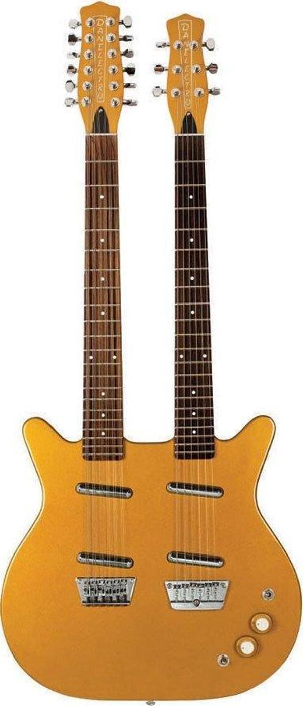 Danelectro Çift Saplı 6 ve 12 Telli Elektro Gitar (DBN612GLD) - Image 1