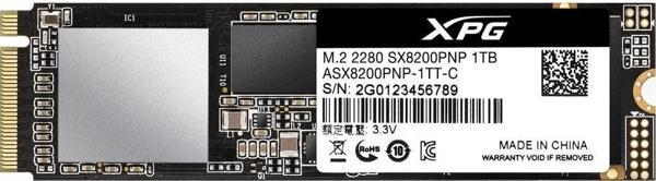 ADATA XPG SX8200 PRO 1TB M.2 PCIE 3500-3000MB/S SSD ASX8200PNP-1TT-C - Image 1