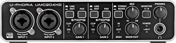 Behringer Behrınger Umc204Hd Audiophile 2X4, 24-Bit/192 Khz Usb Audio/Mıdı Interface With Midas Mic Preamplifi - Image 1
