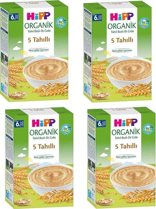 Hipp Organik 5 Tahıllı 6 Ay Kaşık Maması 200 gr 4 Adet - Image 1