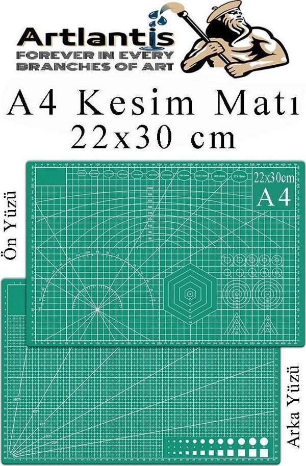 Kesim Matı A4 22x30 cm Çift Taraflı 1 Adet Çizim Matı Kesme Madı Kesim Tablası Kesim Altlığı - Image 1