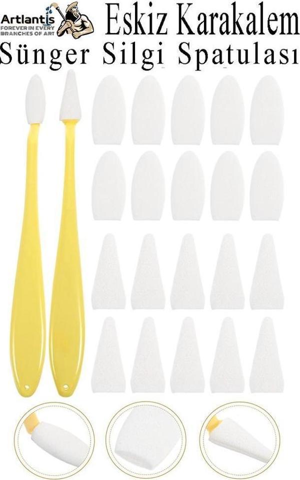 Sünger Silgi Spatulası 1 Paket Eskiz Karakalem Karıştırıcı Sünger Silici Spatula Eskiz Sileceği - Image 1