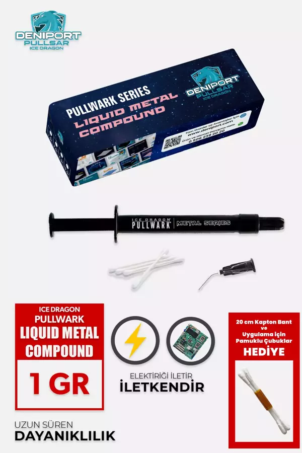 Icedragon® Pullwark™ Metal Series™ 128w/m-k 1 gr Sıvı Soğutma/Likit Metal/Sıvı Metal - Image 1