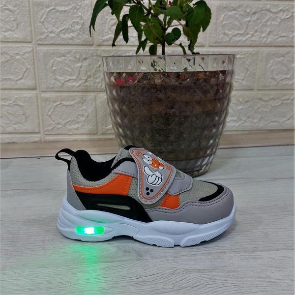 M.P One 3127 Gri-Siyah Işıklı Fuspetli Bebe Spor Ayakkabı - Image 1