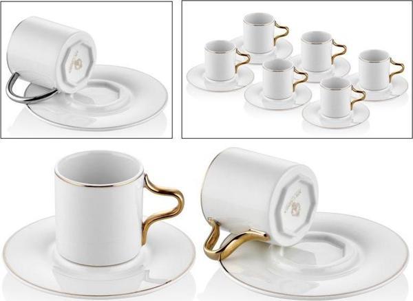 Valencia Gold 6lı Yaldızlı Kahve Fincanı Takımı - Image 1