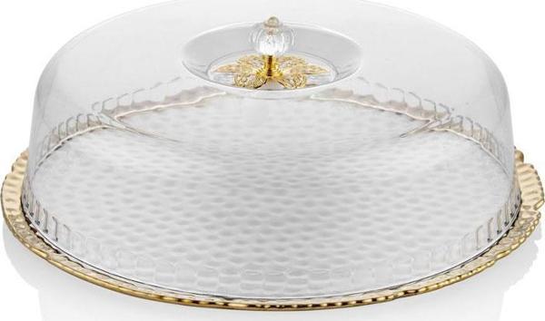 Hammered Whıte Gold Kek Standı 30cm - Image 1