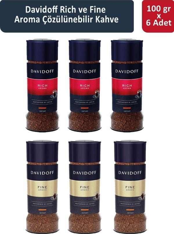 Davidoff Rich ve Fine Aroma Çözünülebilir Kahve 100 gr x 6 Adet - Image 1