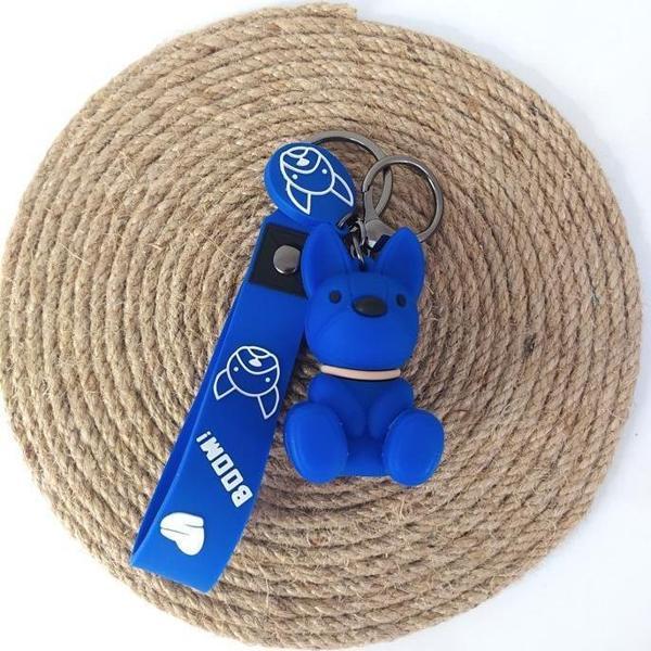 Sevimli Bulldog Köpek Silikon Anahtarlık Çanta Süsü Oyuncak Aksesuar  - Image 1