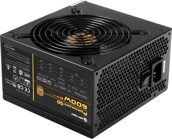 High Power HP1-J600GD-F12S Performance GD 600W 80+ Gold 50A Single Rail Aktif PFC Siyah Power Supply - Image 1