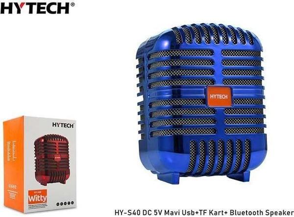Hytech Hy-S40 Dc 5V Bluetooth Speaker Mavi Usb+Tf Kart - Image 1