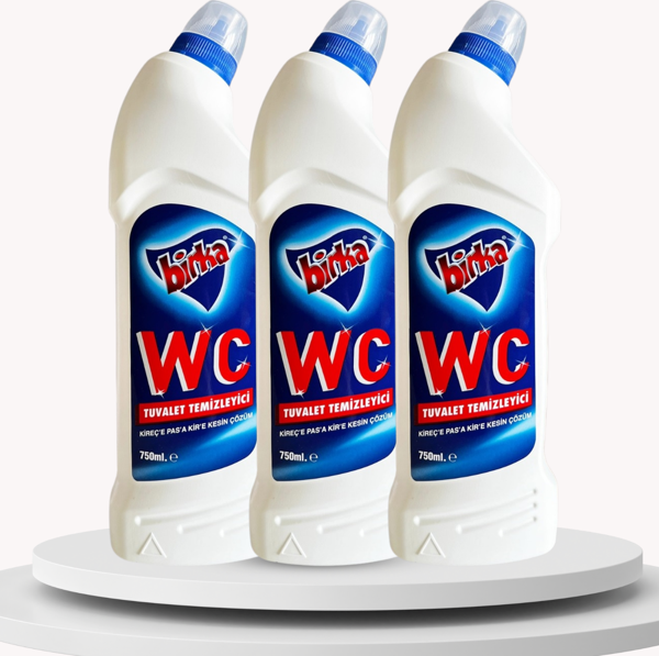 Birka WC Tuvalet ve Pisuvar Temizleyici 3 Adet x 750 ml - Güçlü Pas ve Kireç Çözücü, Tuvalet Hijyeninde Üstün Performans - Image 1