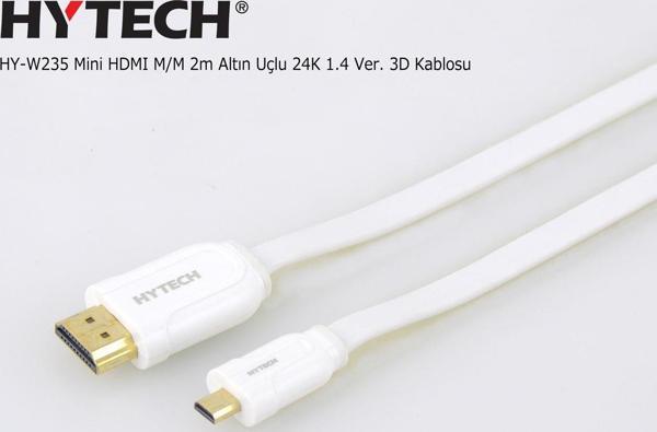 Hytech HY-W235 2mt Mini Hdmi Erkek To Hdmi Erkek 24k 1.4 Versiyon 3d Kablo - Image 1