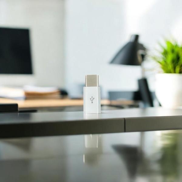 Dönüştürücü Micro USB>Type-C Beyaz Renk - Image 1