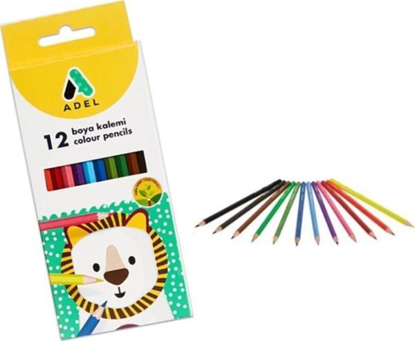 Adel 12'Li Boya Kalemi, 12 Renk Uzun Kuru Boya Kalemi - Image 1