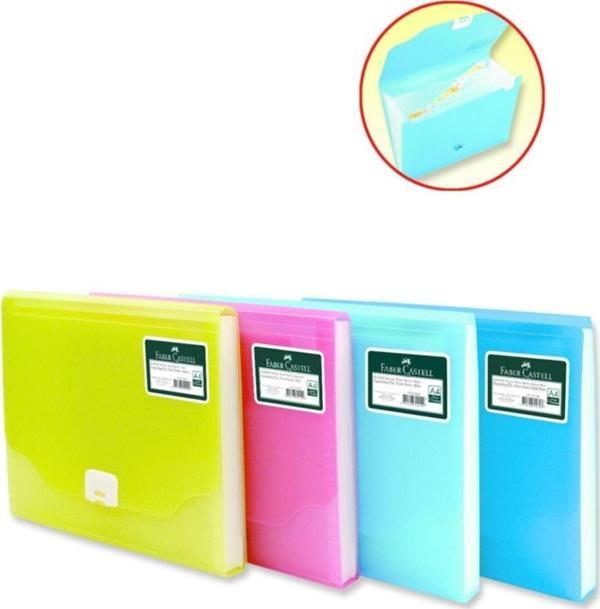 Faber-Castell Körüklü Dosya Neon Serisi Mavi - Image 1