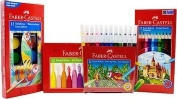 Faber-Castell 4'Lü Boya Seti + Resim Defteri - Image 1
