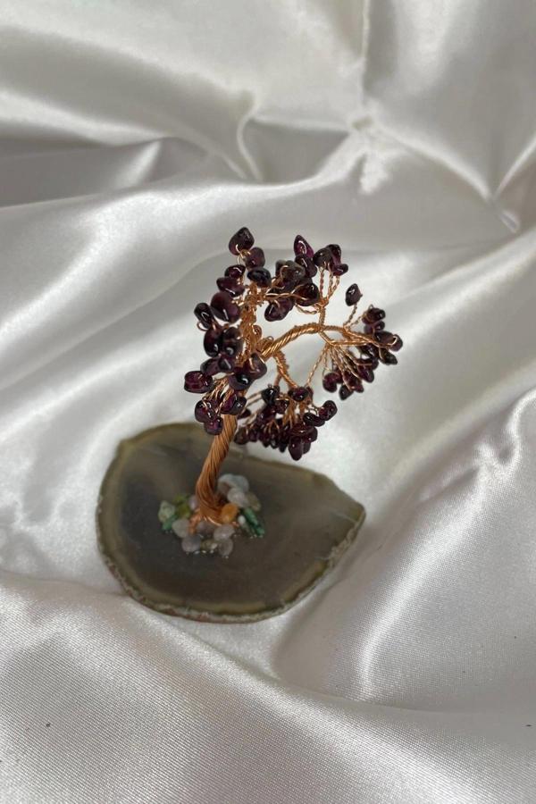 Doğaltaş Kırmızı Akik Taşı Doğal Taş Bakır Hayat Ağacı Stres Meditasyon Taşı Kırmızı Akik - Image 1