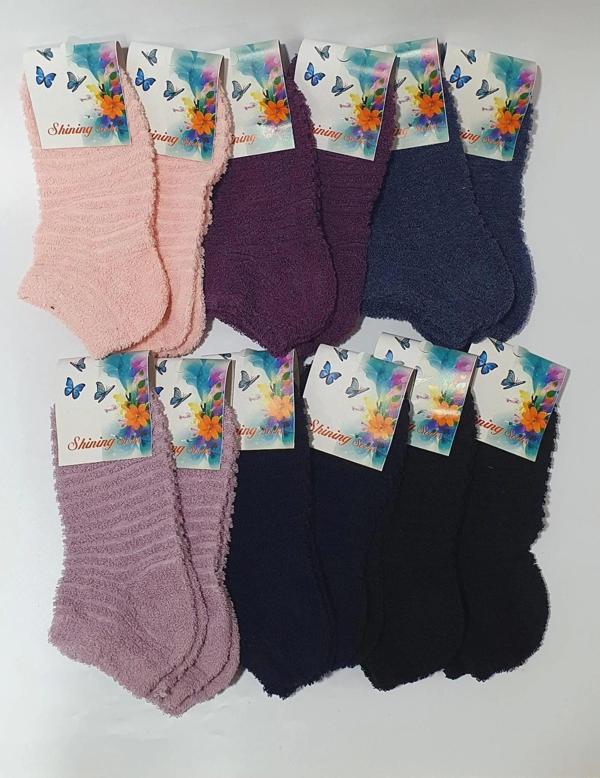 Kadın Havlu Çorap Yumuşak 12 Çift Kışlık Kalın Çorap 36-42 - Image 1