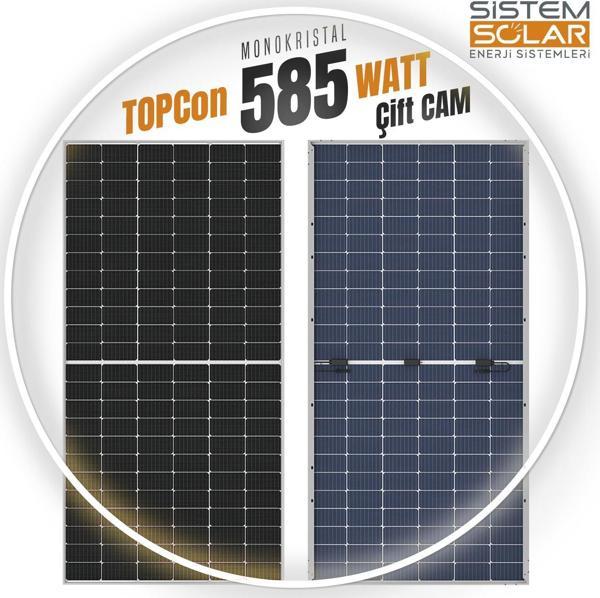 TopCon 585w Watt Güneş Paneli Monokristal 144 Hücre Solar Panel - Image 1