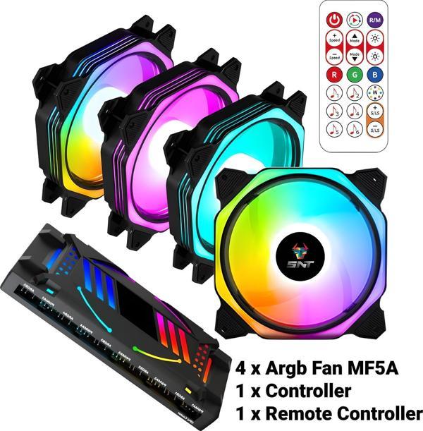 SNT Energy 4 Adet ARGB Fan ve Uzaktan Kumandalı Argb Kontrollerli Set Siyah - Image 1
