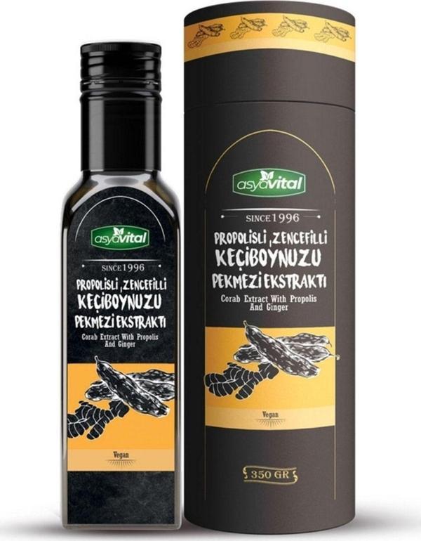 asyavital Propolisli Zencefilli Keçiboynuzu Özü / Harnup Özü Kutulu 350 G - Image 1