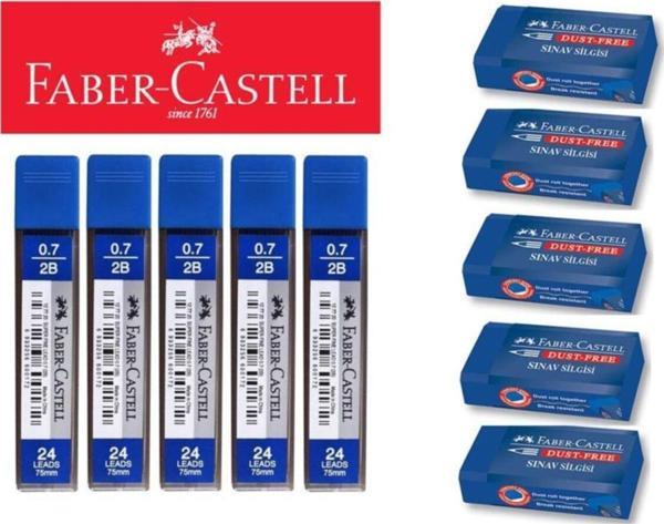 Faber-Castell 5 Sınav Silgisi + 5 0.7 Uç Seti - Image 1