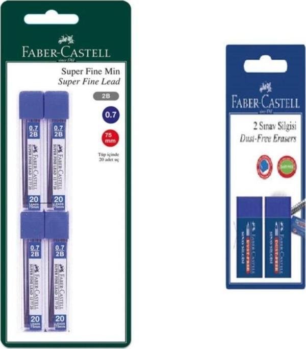 Faber-Castell 0,7 Mm 2B Kalem Ucu 4 Lü + Sınav Silgisi 2 Li - Image 1