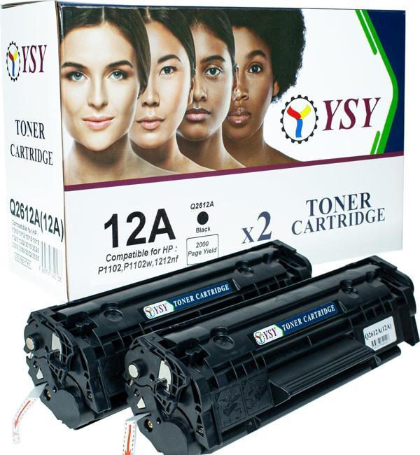 YSY HP Q2612A 1020 1010 1012 1018 1022  3015 3030 3050 3055 3020 1022n 3052 M1005 M1319f Muadil (1 Kutuda 2 Toner) - Image 1