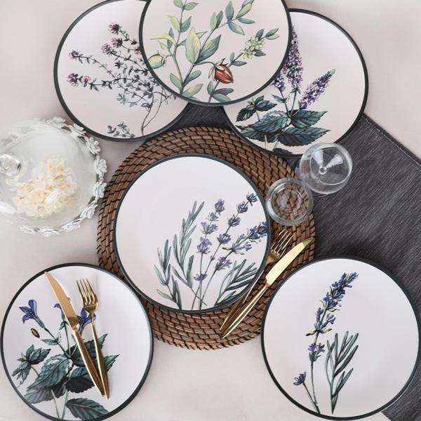 Keraart Çiçek Bahçesi Servis Tabağı 25 Cm 6 Adet - 18938-39-40-41-42-43 - Image 1