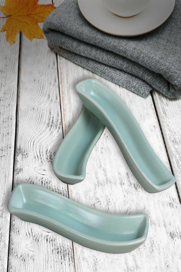 Keramika Mat Açık Yeşil İvory Zeytinlik 3 Adet 18 Cm - Image 1