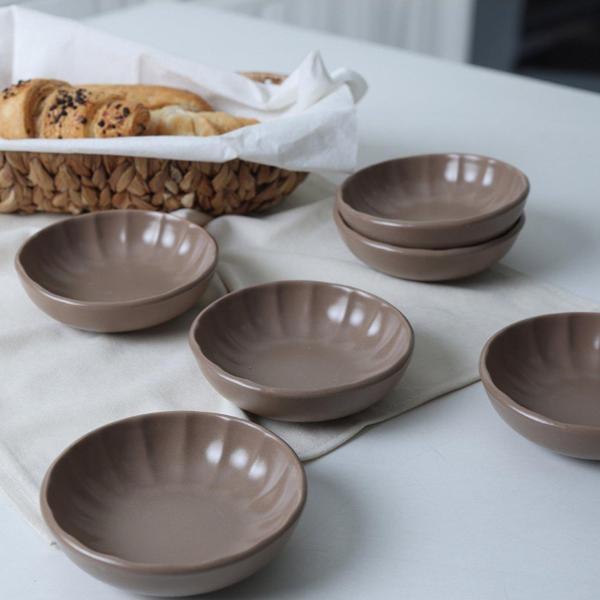 Keramika Mat Toprak Taupe Sirius Çerezlik / Sosluk 12 Cm 6 Adet 977 - Image 1