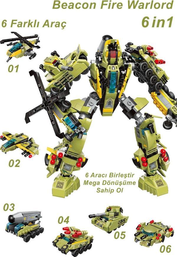Qman Keeppley 6 In 1 Beacon Fire Warlord -6 Farklı Araç Içerir- Oyuncak Yapım Seti1108 - Image 1