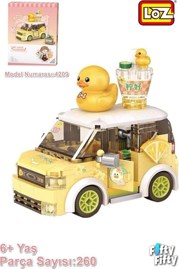 LOZ Mini Block Serisi/  Sarı Araba -LZ4209 (260 Parça) Oyuncak Yapım Seti - Image 1