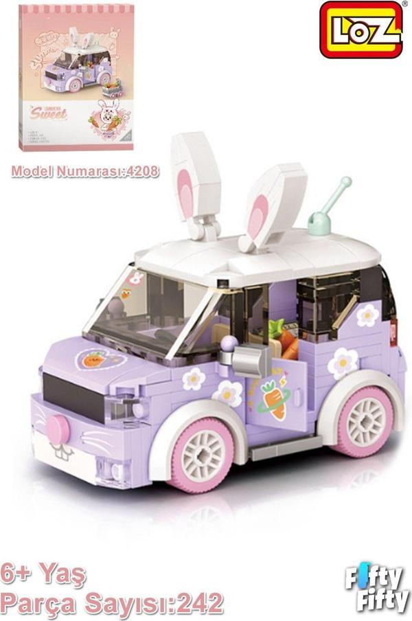 LOZ Mini Block Serisi/  Mor Araba -LZ4208 (242 Parça) Oyuncak Yapım Seti - Image 1