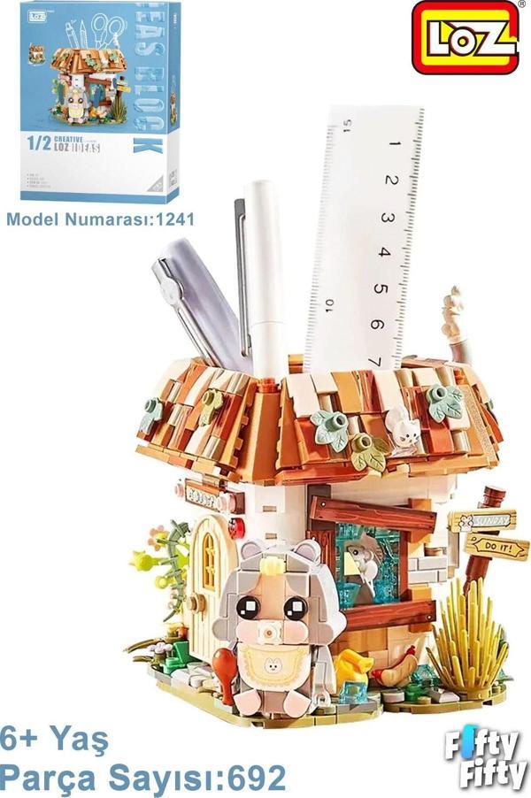 LOZ Creative Serisi Sevimli Kalemlik Gri -LZ1241 (692 Parça) Oyuncak Yapım Seti - Image 1