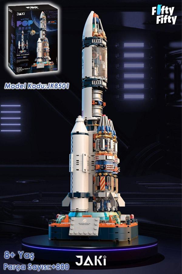 Jaki Space Serisi/Uzay Roketi-JK8501 (+800 Parça) Oyuncak Yapım Seti - Image 1