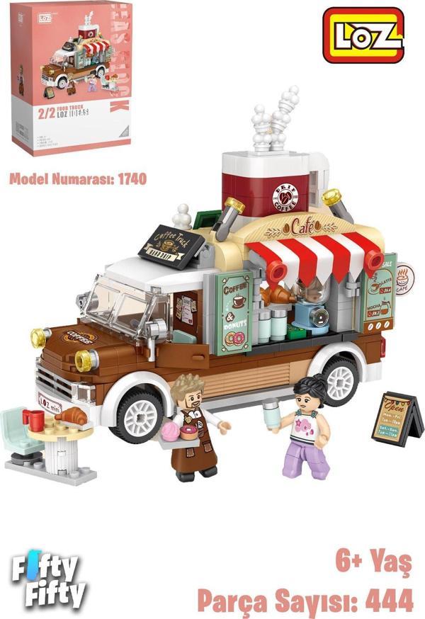 LOZ Mini Block Serisi Food Truck/Kahve Kamyonu -LZ1740 (444 Parça) Oyuncak Yapım Seti - Image 1