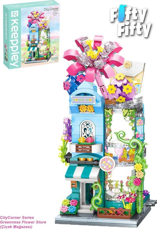 Keeppley City Corner/Şehir Köşesi Serisi Çiçek Mağazası (356 Parça) Oyuncak Yapım Seti 28016 - Image 1