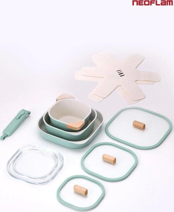 Comfort 10 Parça Tencere Seti Çıkarılabilir Saplı İç İçe Geçebilen Yeşil - Image 1