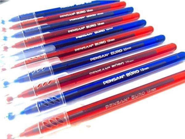 Pensan Büro 1.0 Mm Tükenmez Kalem 5 Kırmızı Kalem, 5 Mavi Kalem Tk.K - Image 1