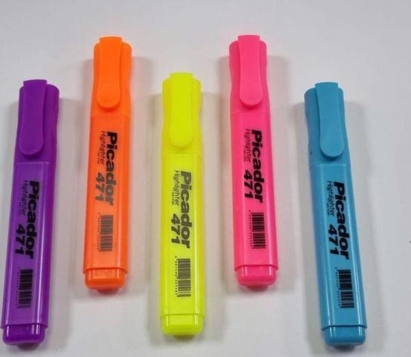 Picador 471R Pembe Fosforlu Kalem 5'Li - Image 1