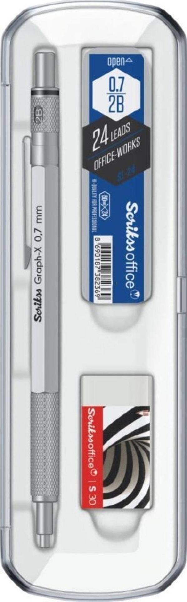 Scrikss Graph-X 0.7 Mm Saten Gri Versatil Üçlü Set - Image 1