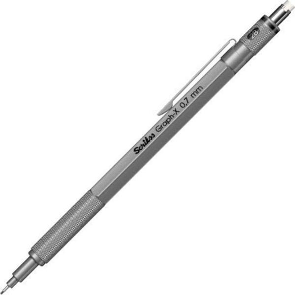 Scrikss Graph-X Metal Kurşun Gri Versatil Kalem Özel Kutusunda Min Silgi Hediyeli - Image 1