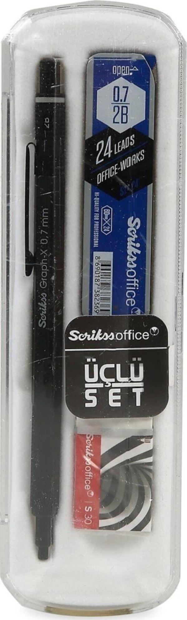 Scrikss Versatil Kalem Graph-X 0.7 Mat Siyah 3 Lü Set - Image 1