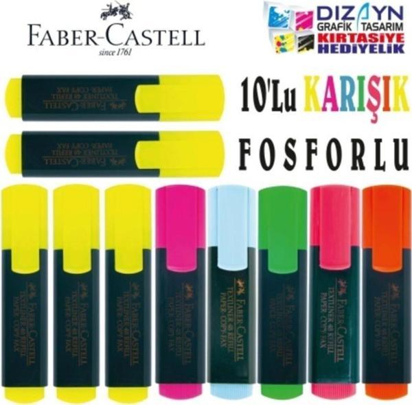 Faber-Castell Fosforlu Kalem 10Lu 5Sarı+5Karışık - Image 1