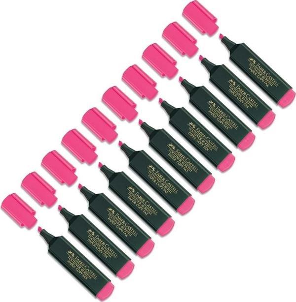 Faber-Castell Fosforlu Kalem 1548 Pembe 10 Adet - Image 1