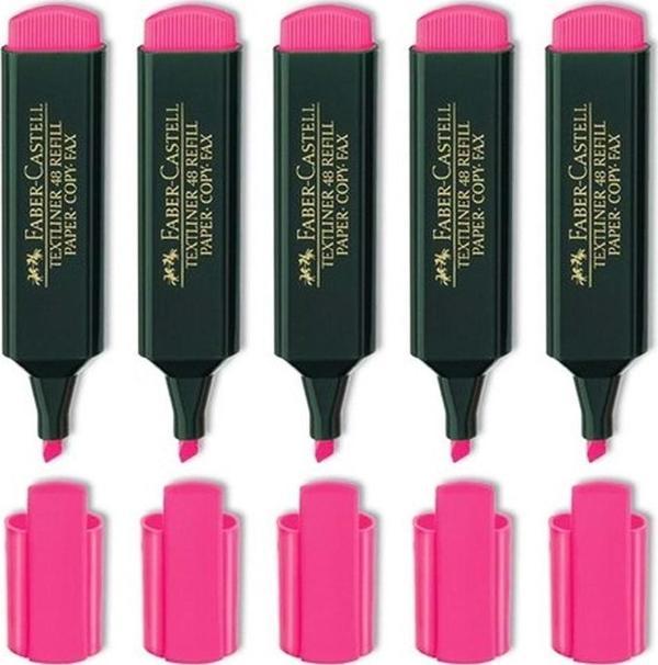 Faber-Castell Fosforlu Kalem 1548 Pembe 5 Adet - Image 1