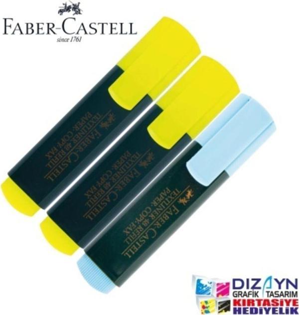 Faber-Castell Fosforlu Kalem 3Lü 2Sarı 1Mavi - Image 1